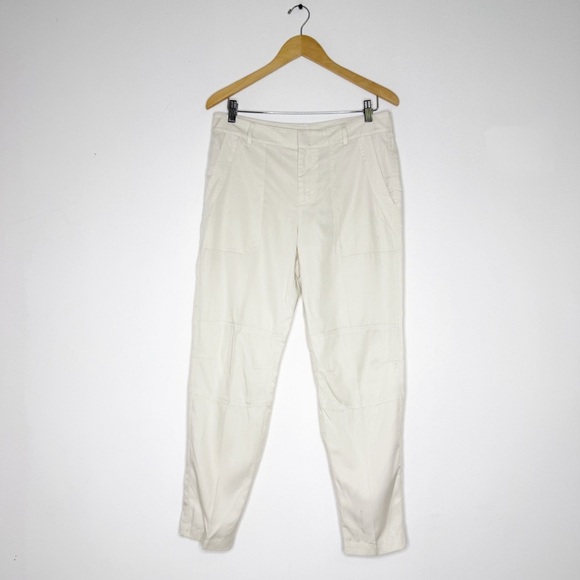 Vince Ivory Twill Tapered Leg Pants Size 8 Women’s 100% Lyocell - Picture 2 of 11